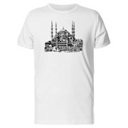 Blue Mosque Istanbul City Sketch T-Shirt Men -Image by Shutterstock, Male Small