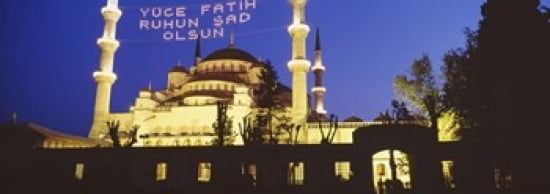 Blue Mosque Istanbul Turkey Canvas Art - Panoramic Images (36 x 13)