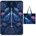 thumbnail image 1 of Blue Moth Cosmic Floral Artwork Fantasy Art Picnic Blanket Waterproof Outdoor Beach Blanket Hand-held Pad Suitable for Travel, Camping, Beach, Family Gatherings, 1 of 8