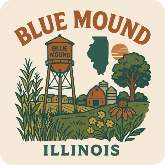 Blue Mound Illinois Keepsakes Souvenir Vinyl Sticker – Destination Travel Keepsake Collectible (3-Inches Wide)