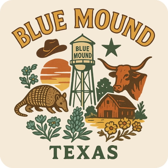 Blue Mound Texas Keepsakes Souvenir Vinyl Sticker – Destination Travel Keepsake Collectible (6-Inches Wide)