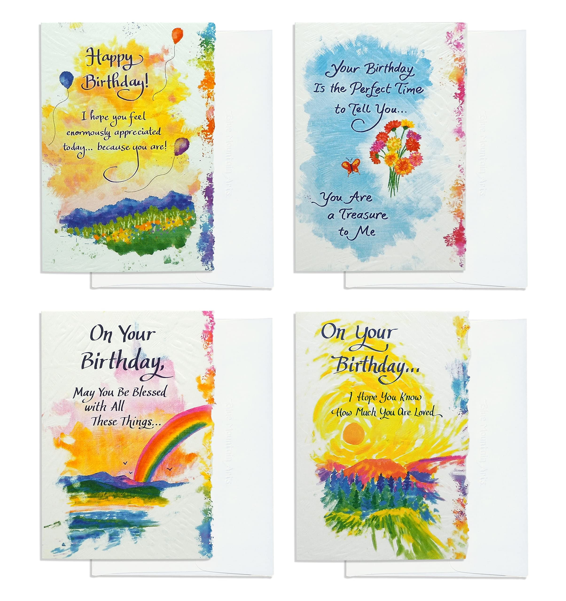 Blue Mountain Arts Birthday Card Assortment-4 Unique Greeting Cards ...