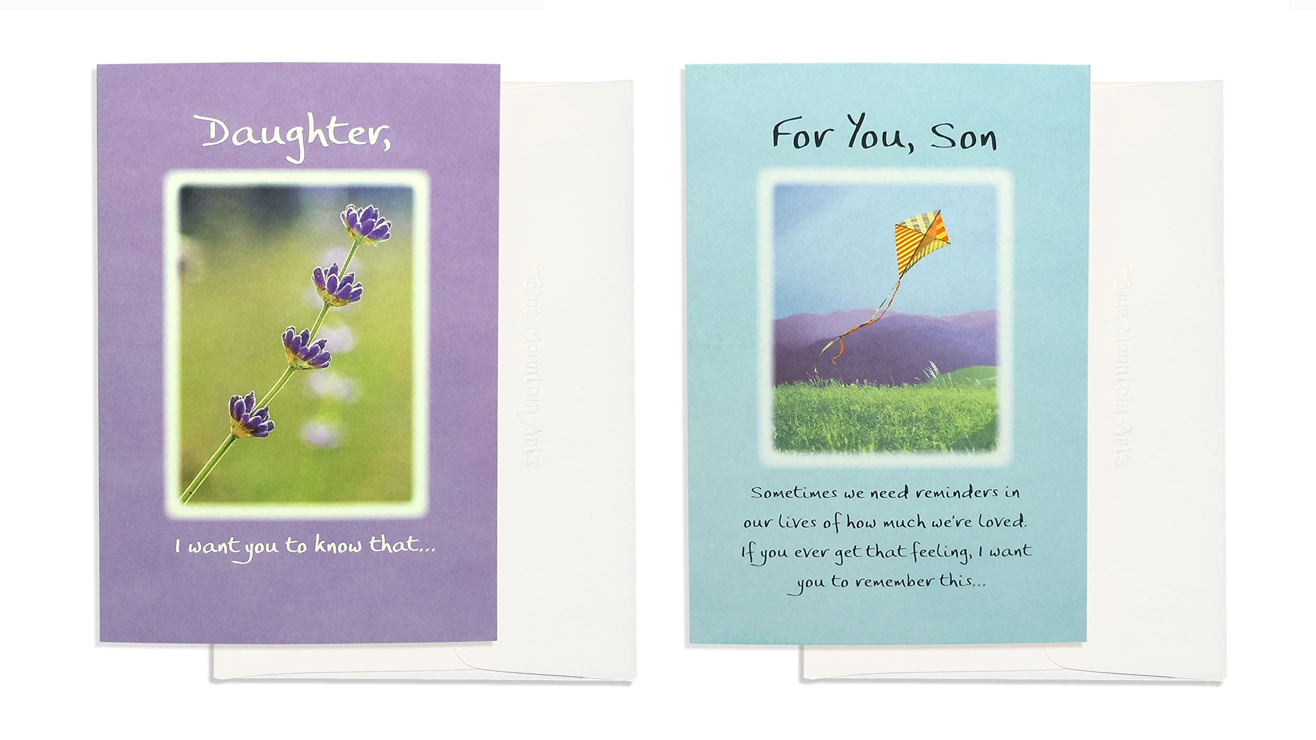 Blue Mountain Arts Grußkarten-Set Von Suzy Toronto – 2 Karten Für Sohn & Tochter, Mit Glitzer
