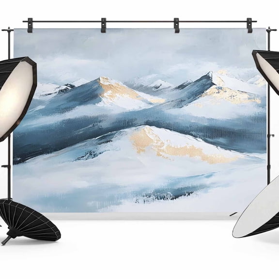 Blue Mountain Backdrop for Photography, Abstract Sky Snow Scenery Gradient Art Photo Backdrop Portrait Background Party Banner Photo Backgrounds for Studio Booth Props, 7x5ft