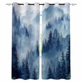 thumbnail image 1 of Blue Mountain Blackout Curtains 54 Inch Length 2 Panels Set for Living Room Bedroom, Misty Forest Nature Woodland Pine Tree Landscape Room Darkening Window Curtains Thermal Black Out Curtain 52"x54", 1 of 8
