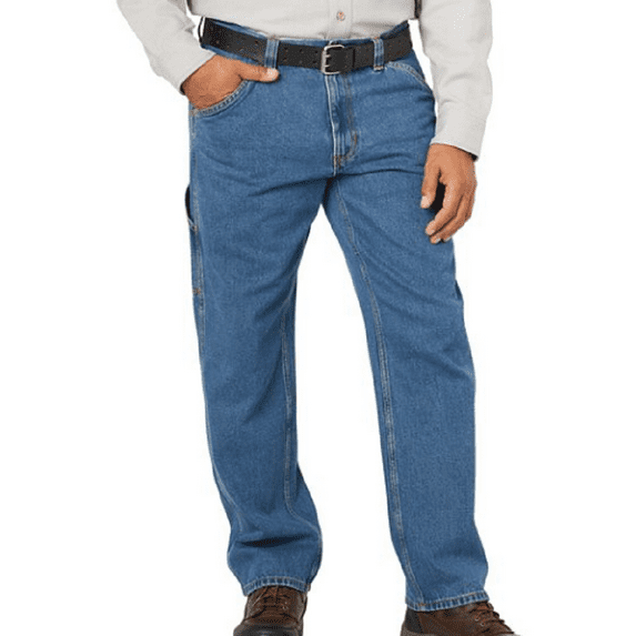 Blue Mountain FMB-1503 Men's Mid-Rise Denim Utility Jeans, Medium Wash, S40X34