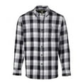 thumbnail image 1 of Blue Mountain FMW23-1077 Men's Long-Sleeve Button Down Plaid Flannel Shirt Large Black Plaid, 1 of 2