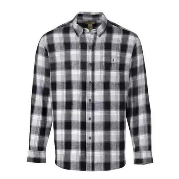 Blue Mountain FMW23-1077 Men's Long-Sleeve Button Down Plaid Flannel Shirt Large Black Plaid