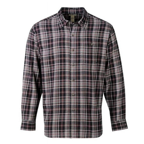 Blue Mountain FMW23-1077 Men's Long-Sleeve Button Down Plaid Flannel Shirt Small Red/Black Plaid