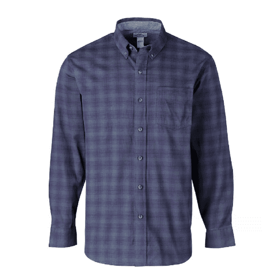 Blue Mountain FMW23-11031 Men's Long Sleeve Oxford Shirt/Blue Plaid/3XL