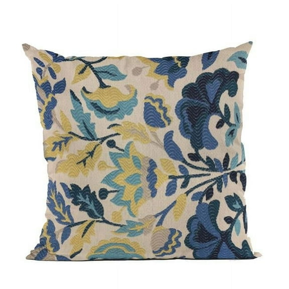 Blue Mountain Flower Floral Luxury Throw Pillow - 20 x 30 in. Queen Size