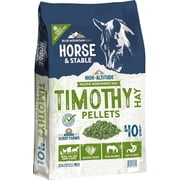 Blue Mountain High Altitude Horse Hay Pellets Ultra Premium Alfalfa, Timothy, Orchard, Teff Hay Nutrient Dense Cattle, Sheep, Alpaca, Rabbits 40 LB, Timothy
