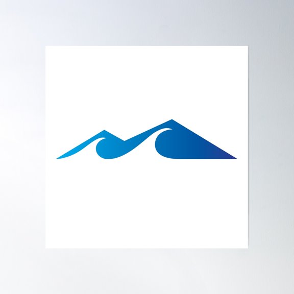 Blue Mountain Logo Gradient Poster Wall Art, Modern Wall Decor, 30x30 UNFRAMED