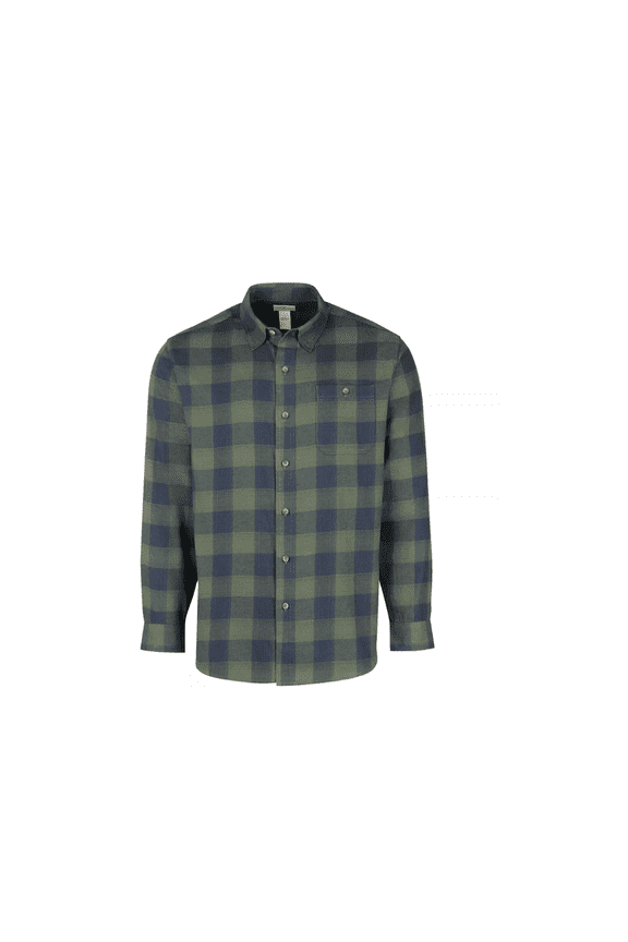 Men's Long-Sleeve Button-Down Plaid Flannel Shirt
