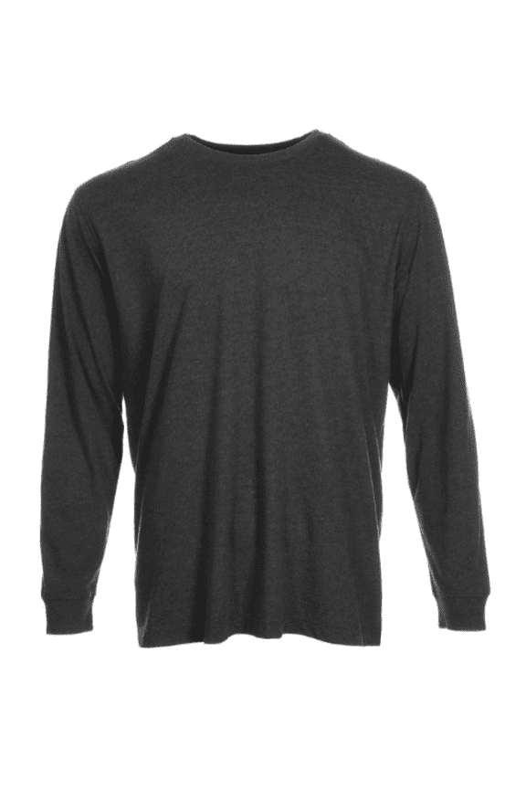 Men's Long-Sleeve Jersey Crew T-Shirt, Charcoal Heather, Medium
