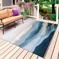 thumbnail image 1 of Blue Mountain Outdoor Rug for Patio/Deck/Porch, Non-Slip Large Area Rug 5 x 7 Ft, Oil Painting Art Ombre Landscape Indoor Outdoor Rugs Washable Area Rugs, Reversible Camping Rug Carpet Runner, 1 of 8