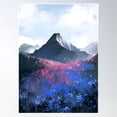 thumbnail image 1 of Blue Mountain Poster Wall Art, Modern Wall Decor, 16x24 UNFRAMED, 1 of 3