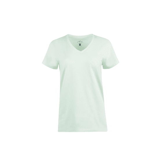 Blue Mountain YKL-9072 Glass Blue Heather Short-Sleeve V-Neck T-Shirt, Small