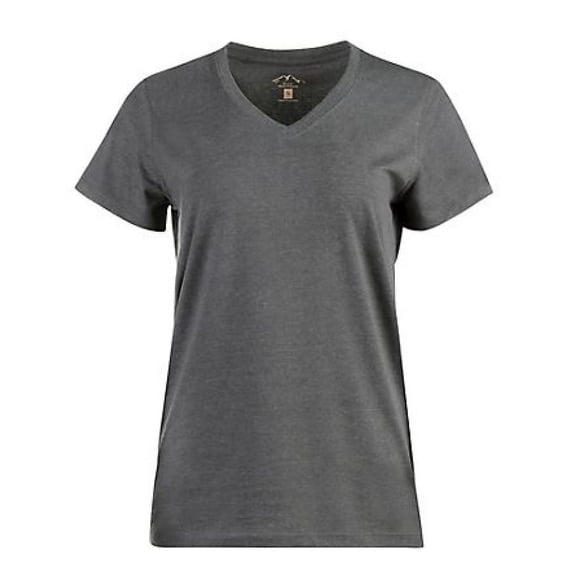Blue Mountain YKL-9072 Women's Short-Sleeve V-Neck T-Shirt Heather Gray, XL