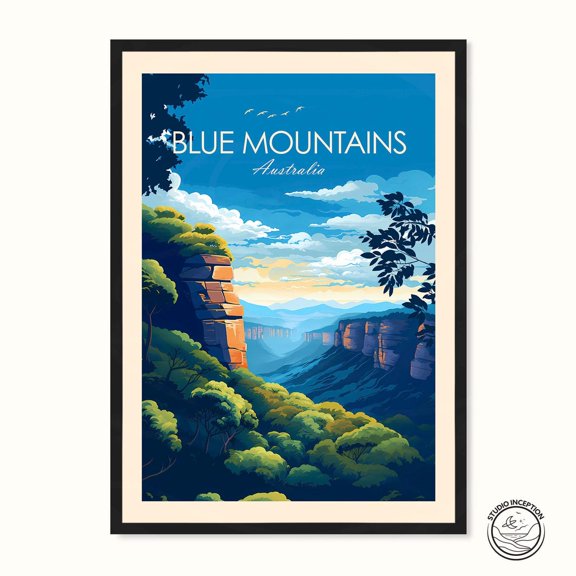 Blue Mountains Australia Travel Gift Wanderlust Home Accent Wall Art Decor Unframed Paper Print