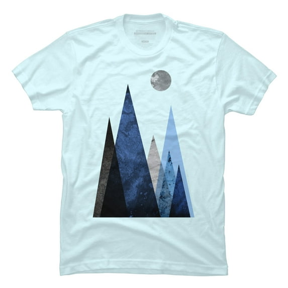 Blue Mountains Scene Mens Light Blue Graphic Tee - Design By Humans XL