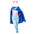 thumbnail image 1 of Blue Movie Theme Cowgirl Cosplay Costume Set, Cape Jumpsuit with Arm Head and Belt Accessories, Halloween Costumes Outfit, 1 of 5