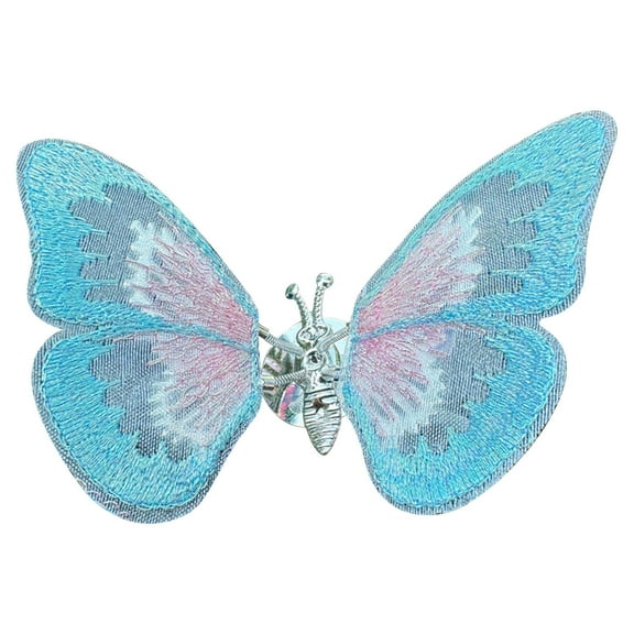 Blue Moving Butterfly Car Air Vent Decoration Ornament Alloy With Screw Thread For Center Console Healing Series Interior Accessories 4.34X2.37 Inches 1Pc 0.01 Lbs