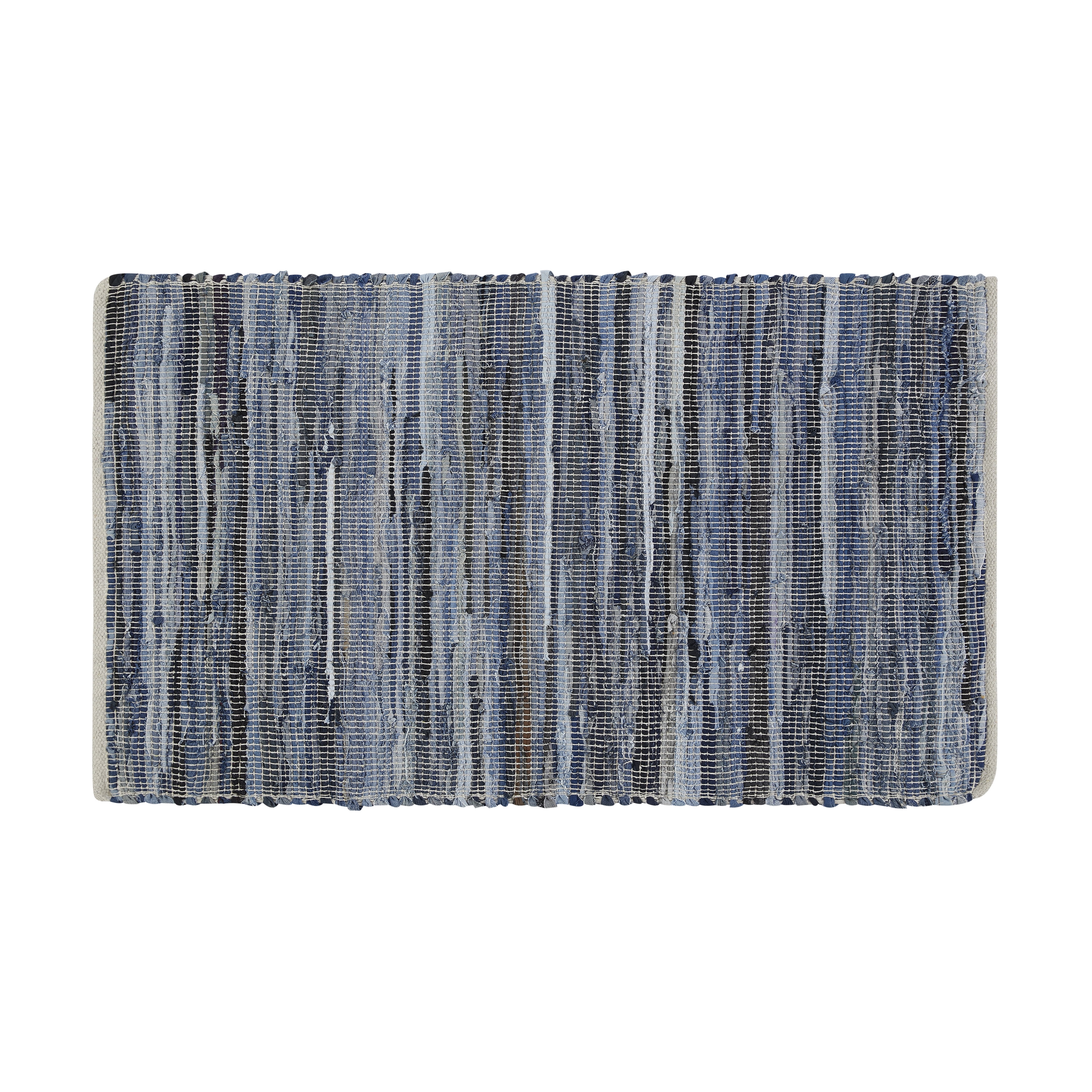 Blue Multi Abstract Denim Accent Rug, 2' x 3'