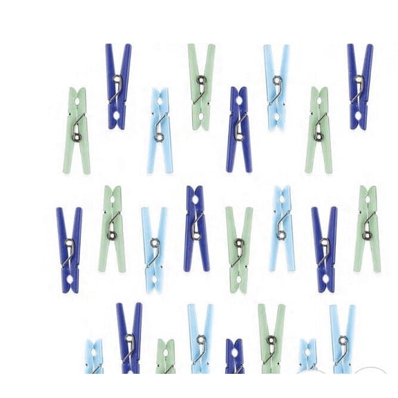 Blue Multi Baby Shower Clothespin Favors