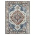 thumbnail image 1 of Blue Multi Medallion Washable Skid-Resistant Area Rug, 2' 7.5" x 4' 2", 1 of 7
