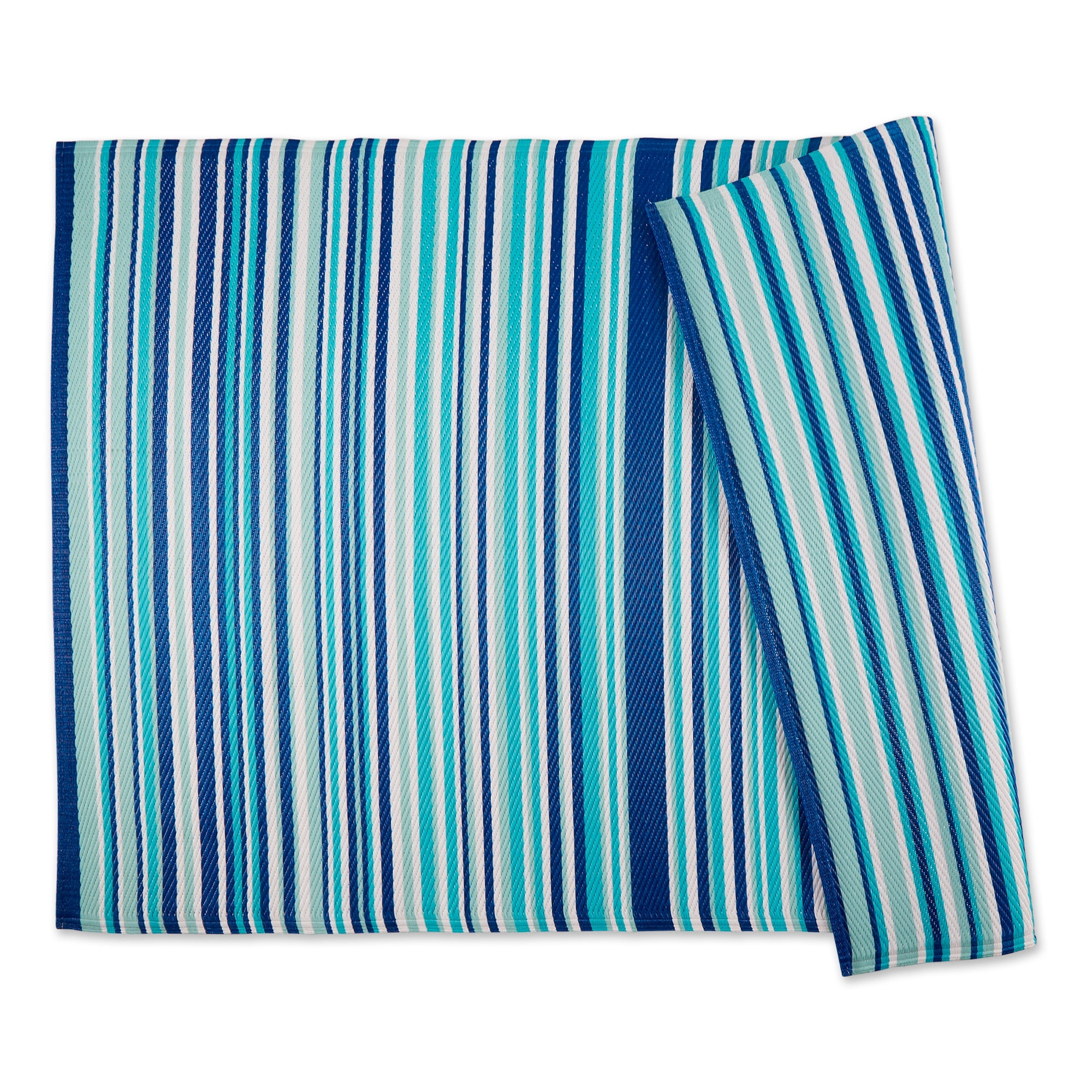 Blue Multi Tone Stripe Outdoor Rug 4x6 Ft - Walmart.com