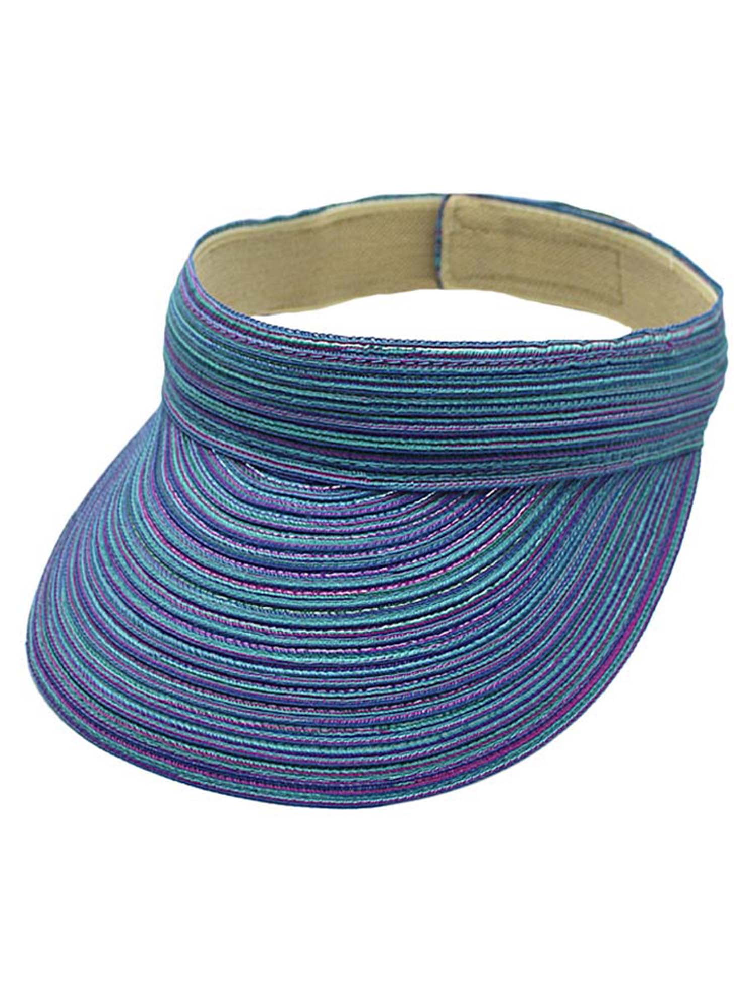 Blue Multicolor Womens Adjustable Sun Visor