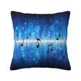 Blue Music Note Pillow Cover Decorative Throw Pillowcase Soft Polyester