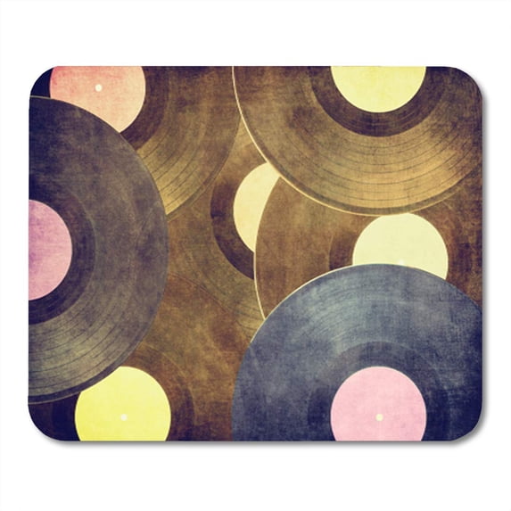 Blue Music Vintage Musical Vinyl Record on Scratched Red Mousepad Mouse Pad Mouse Mat 9x10 inch