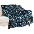thumbnail image 1 of Blue Musical Notes Pattern Flannel Fleece Throw Blanket 50x60 Inches Soft Blanket for Couch,Cozy,Warm,Lightweight, 1 of 6