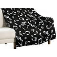 thumbnail image 1 of Blue Musical Notes Pattern Flannel Fleece Throw Blanket 50x60 Inches Soft Blanket for Couch,Cozy,Warm,Lightweight, 1 of 6