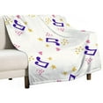 thumbnail image 1 of Blue Musical Notes Pattern Flannel Fleece Throw Blanket 50x60 Inches Soft Blanket for Couch,Cozy,Warm,Lightweight, 1 of 6
