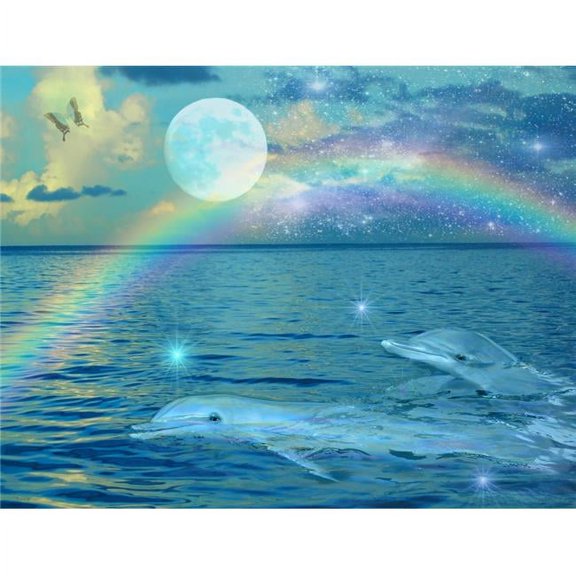 Blue Mystic Dolphin Poster Print by Alixandra Mullins