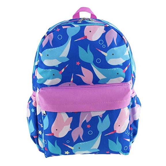 Blue Narwhale All Over Print Backpack 16" New 007436