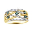 thumbnail image 1 of AFFY Blue Natural Diamond Cress Cross Ring In 10k Yellow Gold (0.5 Cttw), 1 of 1