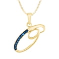 thumbnail image 1 of AFFY Blue Natural Diamond Initial "O" Pendant Necklace in 14k Yellow Gold Over Sterling Silver, 1 of 1