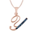 thumbnail image 1 of AFFY Blue Natural Diamond Initial "Y" Pendant Necklace in 14k Rose Gold Over Sterling Silver, 1 of 1