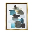 thumbnail image 1 of Blue Nature Rocks Dandelion Abstract Graphic Art Metallic Gold Framed Art Print Wall Art, 1 of 6