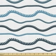 thumbnail image 1 of Ambesonne Blue Nautical Fabric by the Yard Upholstery, Horizontal Navy Shape, 5 Yards, White Blue, 1 of 4