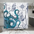 thumbnail image 1 of Blue Nautical Octopus Extra Long Shower Curtain 84 Inches, Funny Ocean Kraken Shower Curtain Set for Bathroom, Beach Coastal Pirate Map Decor Polyester Fabric-72" x 84", 1 of 6