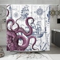 thumbnail image 1 of Blue Nautical Octopus Shower Curtain Set Funny Ocean Kraken Shower Curtains for Bathroom Cool Octopus Decor Polyester Fabric-72" x 72", 1 of 1