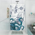 thumbnail image 1 of Blue Nautical Octopus Shower Curtains for Bathroom Cool Ocean Kraken Sailboat Pirate Theme Funny Octopus Bathroom Decor Polyester Fabric-36" x 72", 1 of 6