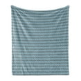 thumbnail image 1 of Blue Nautical Soft Flannel Fleece Blanket, Vintage Style Design of Damask Inspired Motifs Ornamental Fishnet Like, Cozy Plush for Indoor and Outdoor Use, 50" x 70", Dark Taupe Blue, by Ambesonne, 1 of 5
