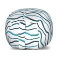 thumbnail image 1 of Blue Nautical Storage Toy Bag Chair, Pattern of Horizontally Arranged Navy Shapes Ornaments on a Plain Background, Stuffed Animal Organizer Washable Bag, Small Size, White Blue, by Ambesonne, 1 of 3