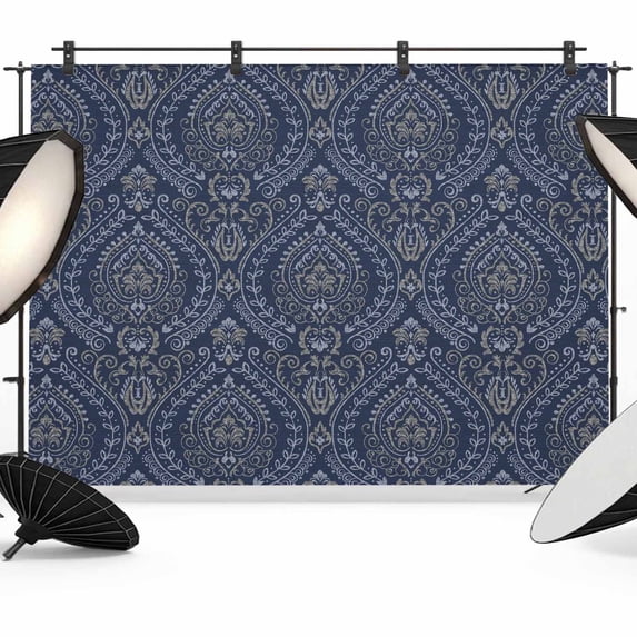 Blue Navy Baroque Photography Backdrop 12x8FT, Photo Backdrops ...